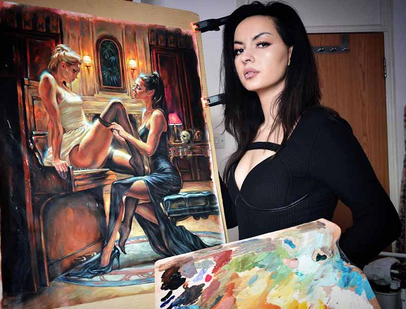 Female artist shares her sensual work on Facebook